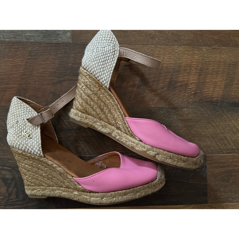 Kurt Geiger London Pink Tan Monty Espadrille‎ Wedge Size 36 Summer Spring